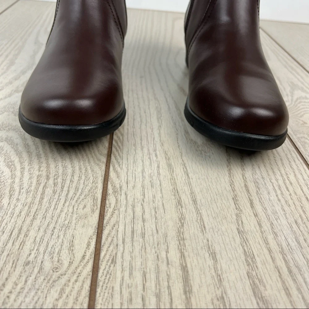 Propét Women's Waylynn Faux Fur Mid-Height Boots 10M Brown Leather $100